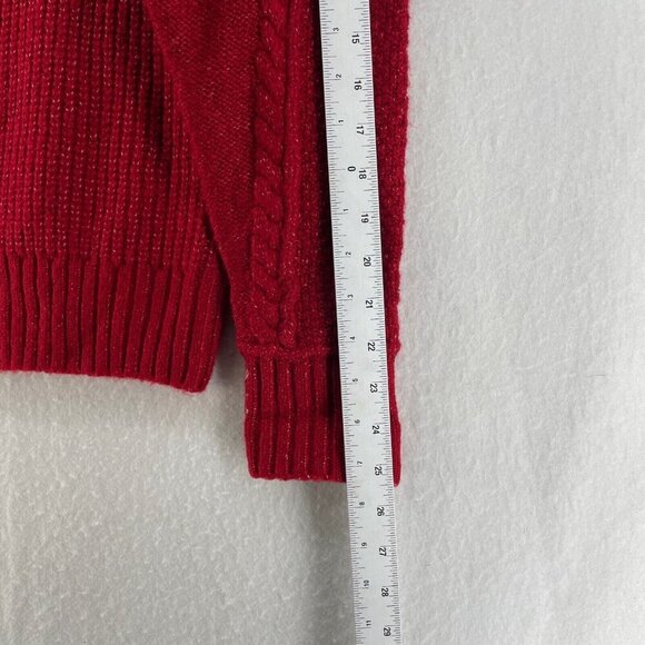 American Eagle Outfitters Sweater Women's XS Red Ribbed Knit Mock Neck Pullover - Picture 5 of 12